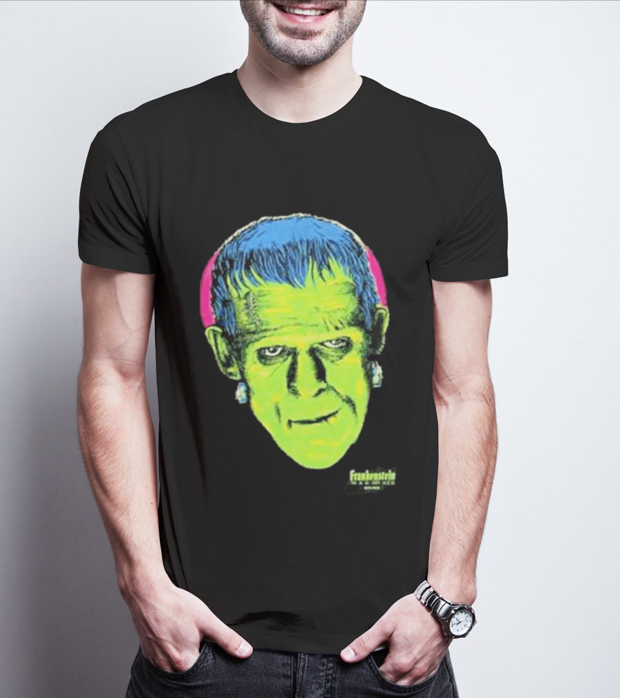 Frankenstein Universal Studios Monsters Head Travis Barker T-Shirt