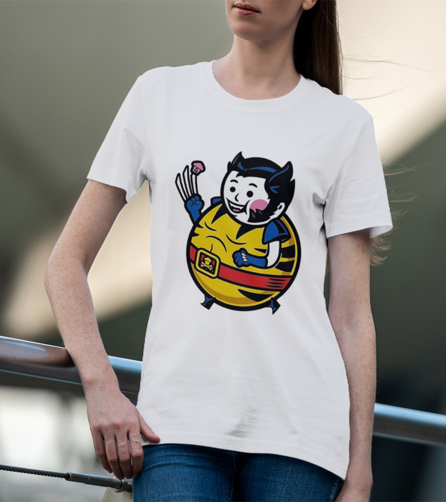 Wolverine Cupcake Fan With Claws And Round Yellow Outfit T-Shirt