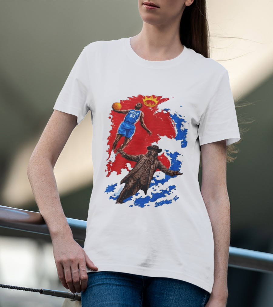 LeBron James Philadelphia Crown Mural Art In Chinatown T-Shirt