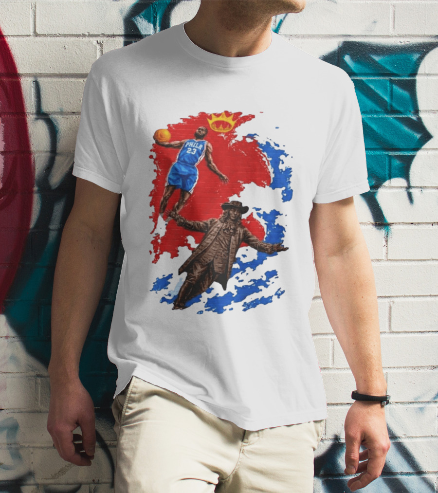 LeBron James Philadelphia Crown Mural Art In Chinatown T-Shirt