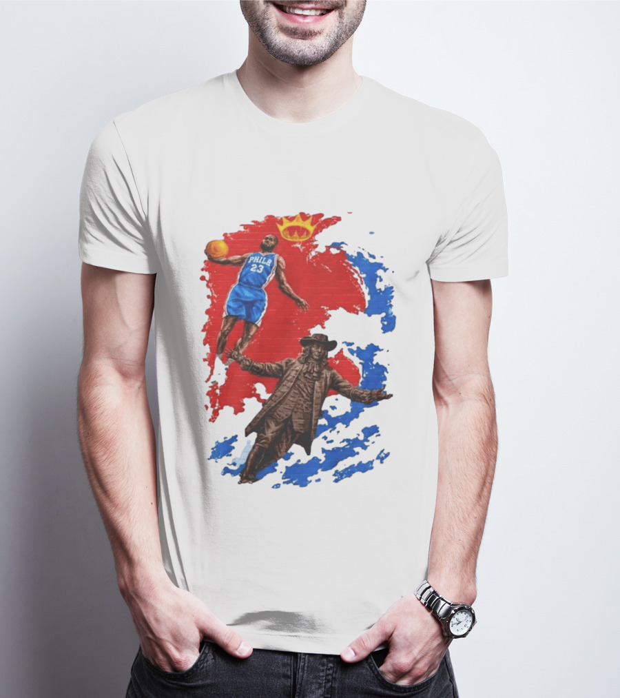 LeBron James Philadelphia Crown Mural Art In Chinatown T-Shirt