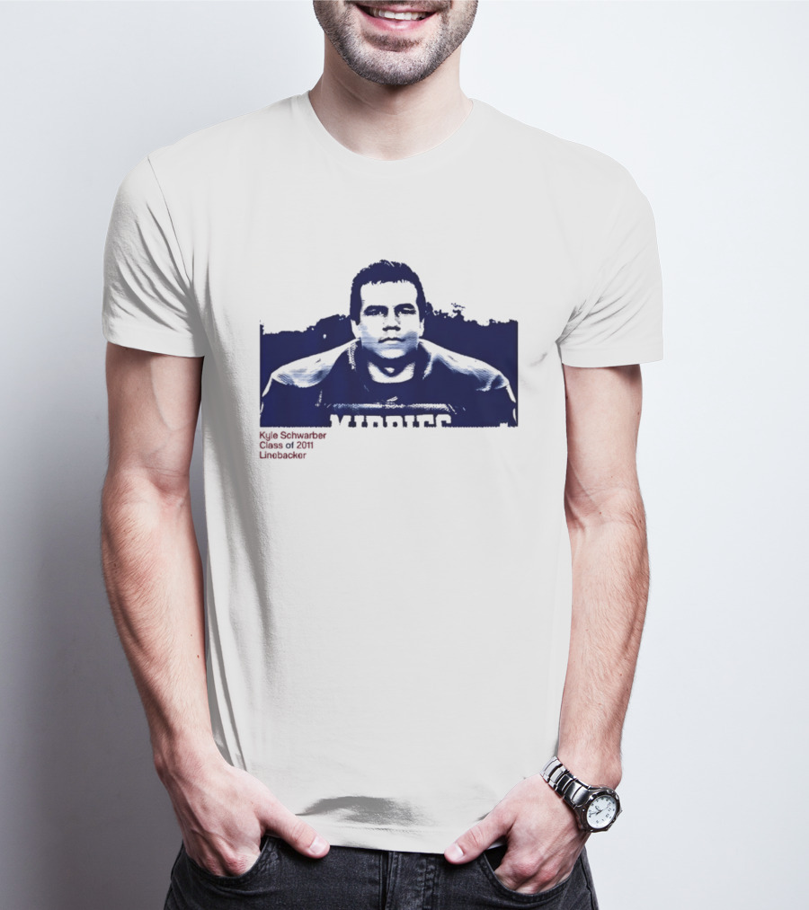 Middies Kyle Schwarber Class Of 2011 Linebacker Blue Stencil T-Shirt