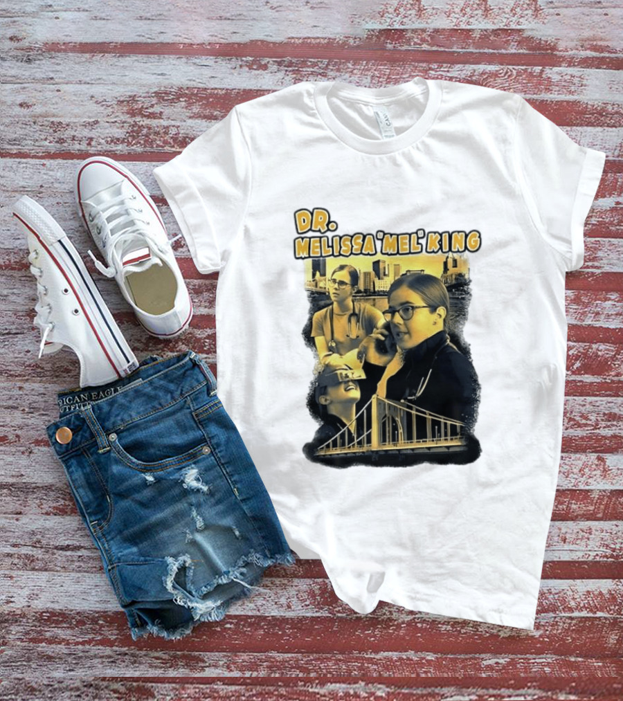 Dr Melissa Mel King Female Doctor Pittsburgh Yellow Bridge Collage T-Shirt