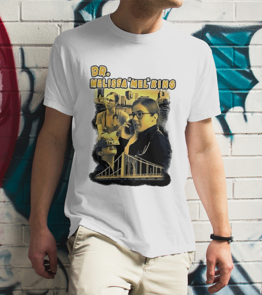 Dr Melissa Mel King Female Doctor Pittsburgh Yellow Bridge Collage T-Shirt