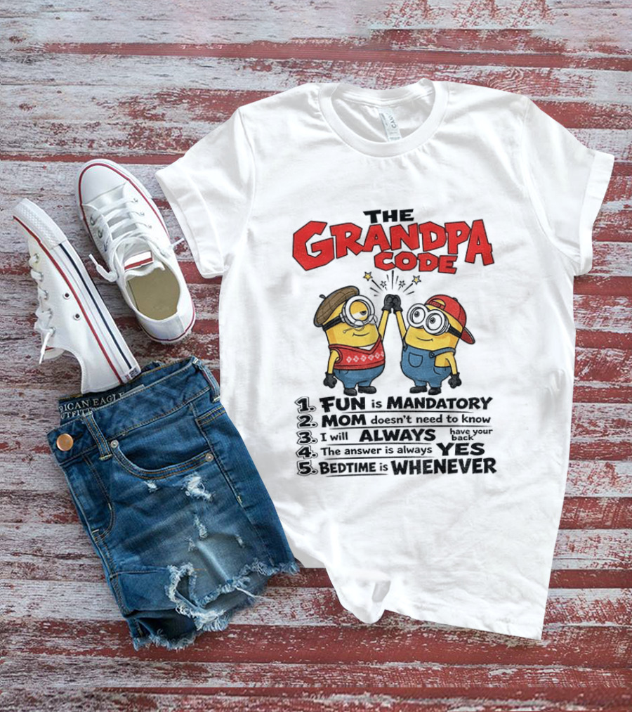 Minion The Grandpa Code Fun Rules Mandatory Mom Minions Humor T-Shirt