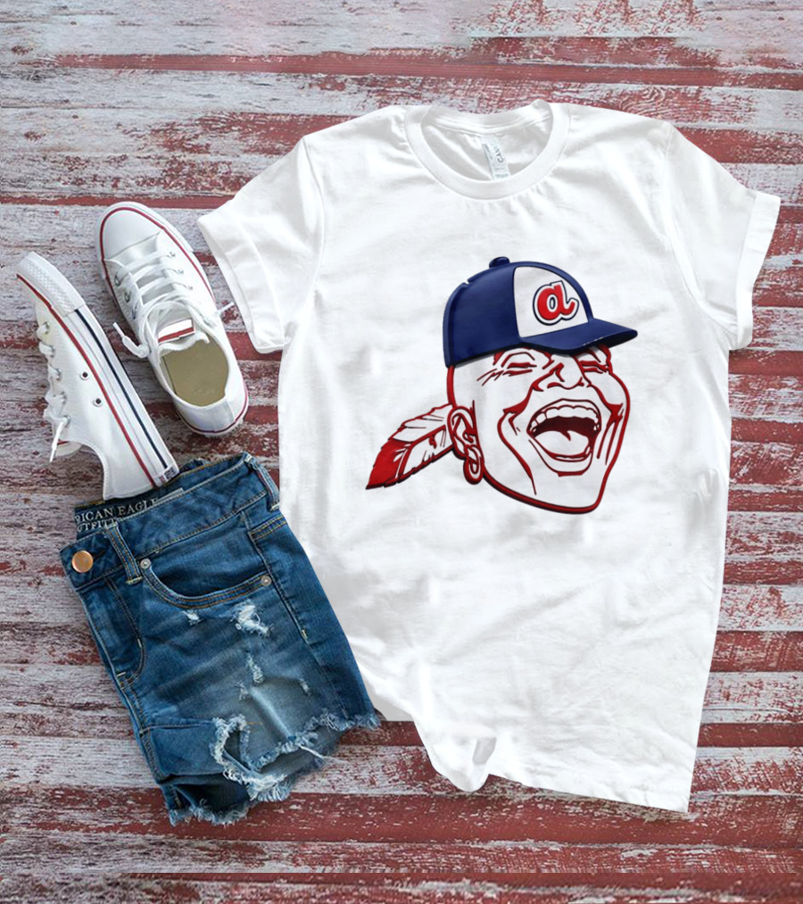 Hank Aaron Era 1970s Atlanta Braves Chief Cap T-Shirt