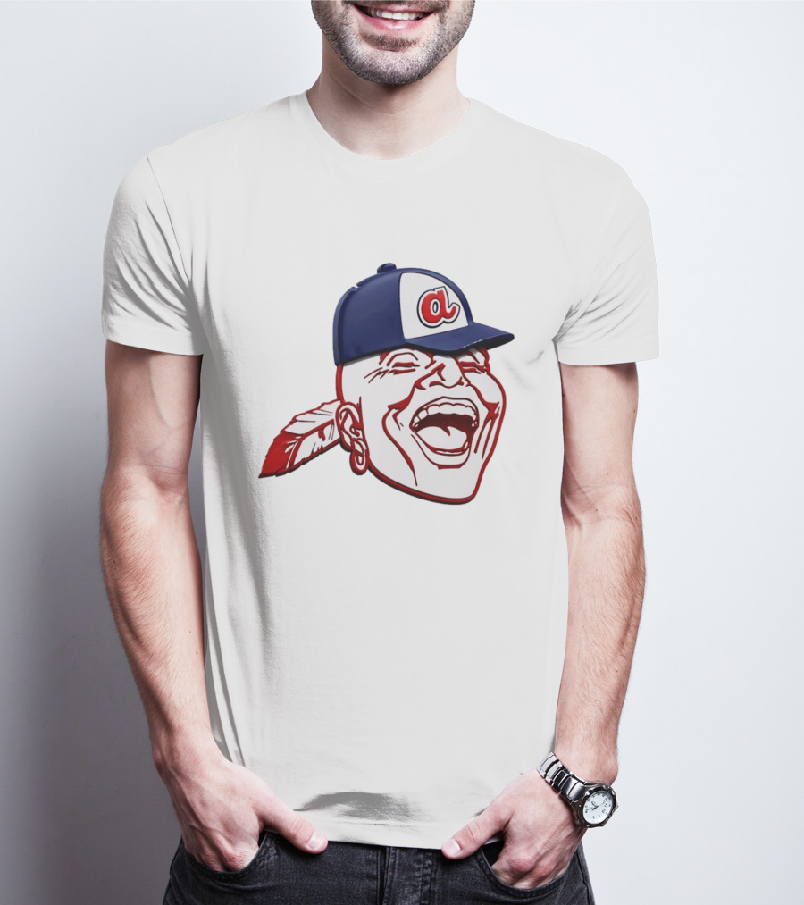 Hank Aaron Era 1970s Atlanta Braves Chief Cap T-Shirt