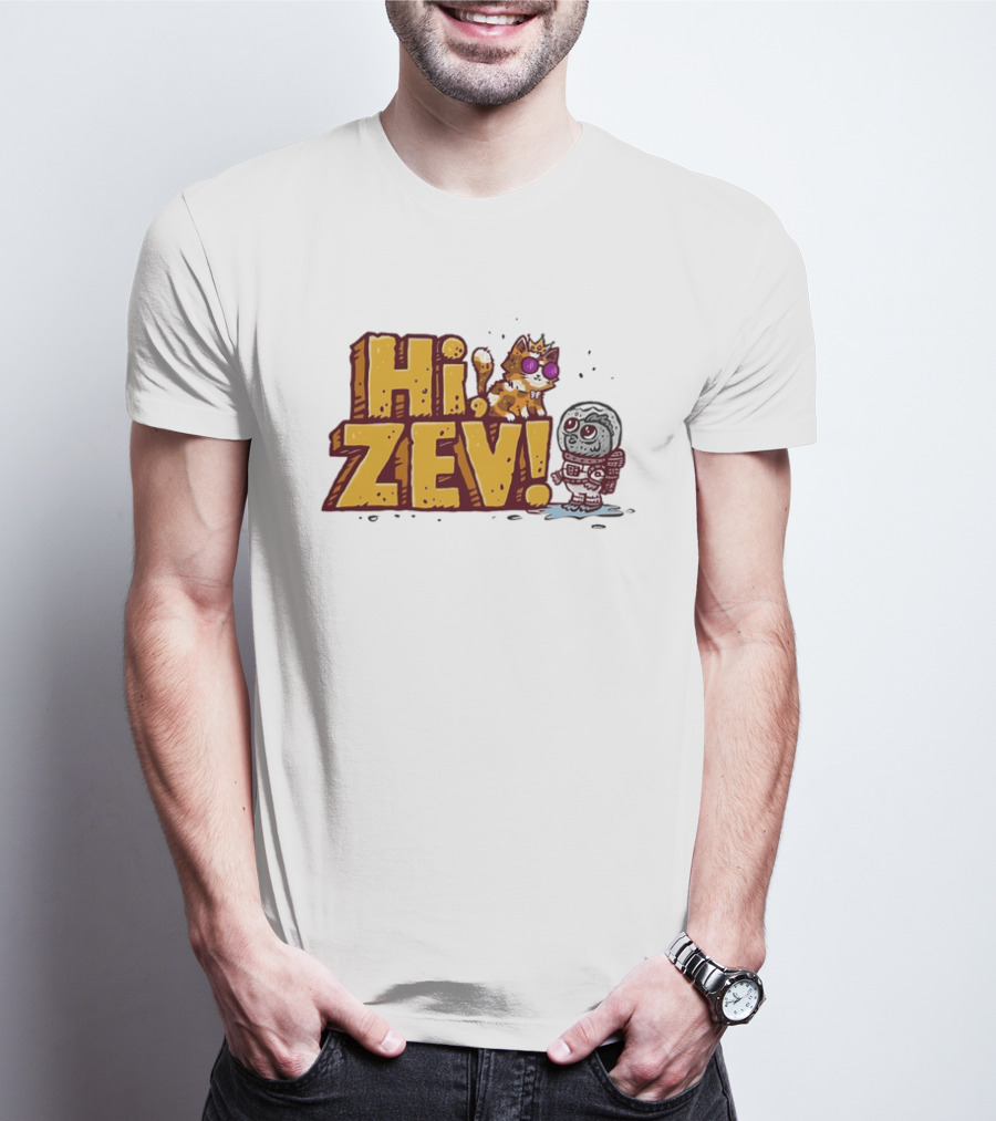 Hi Zev Cartoon Calico Cat Sunglasses Astronaut Creature T-Shirt