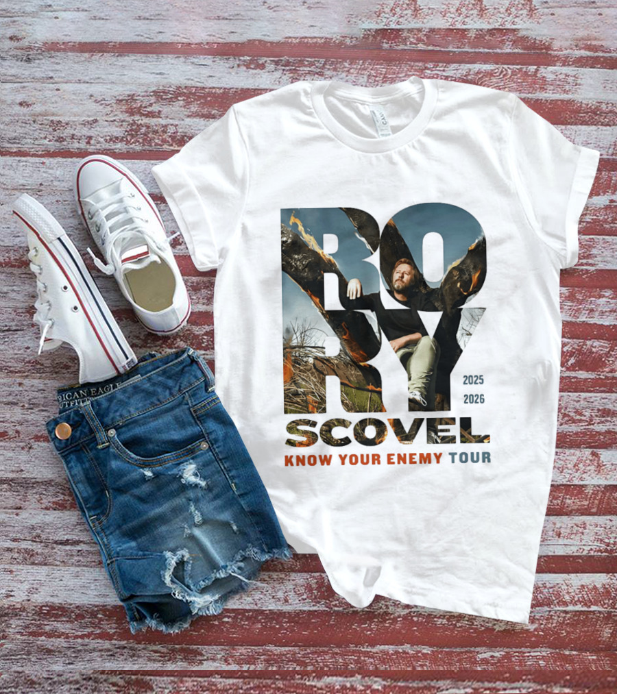 Rory Scovel Know Your Enemy Tour 2023 2026 Fire Backdrop T-Shirt
