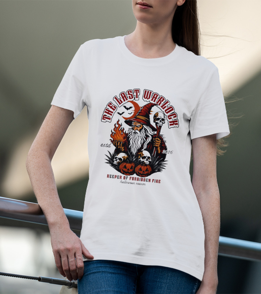The Last Warlock Keeper Of Forbidden Fire Halloween 2026 T-Shirt