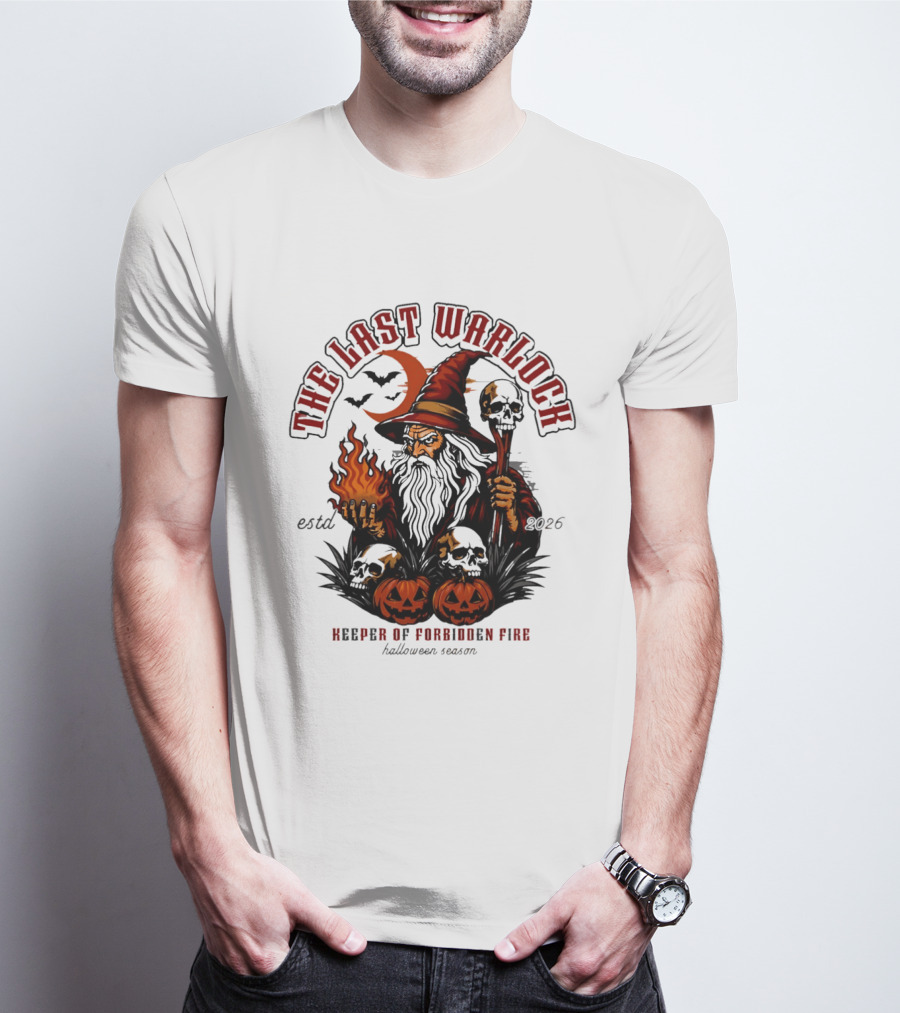 The Last Warlock Keeper Of Forbidden Fire Halloween 2026 T-Shirt