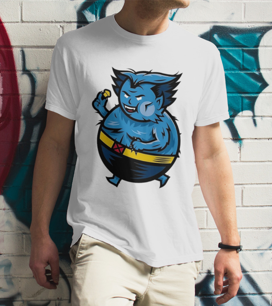 X Men Beast Caricature Cartoon Blue Character Cupcake T-Shirt