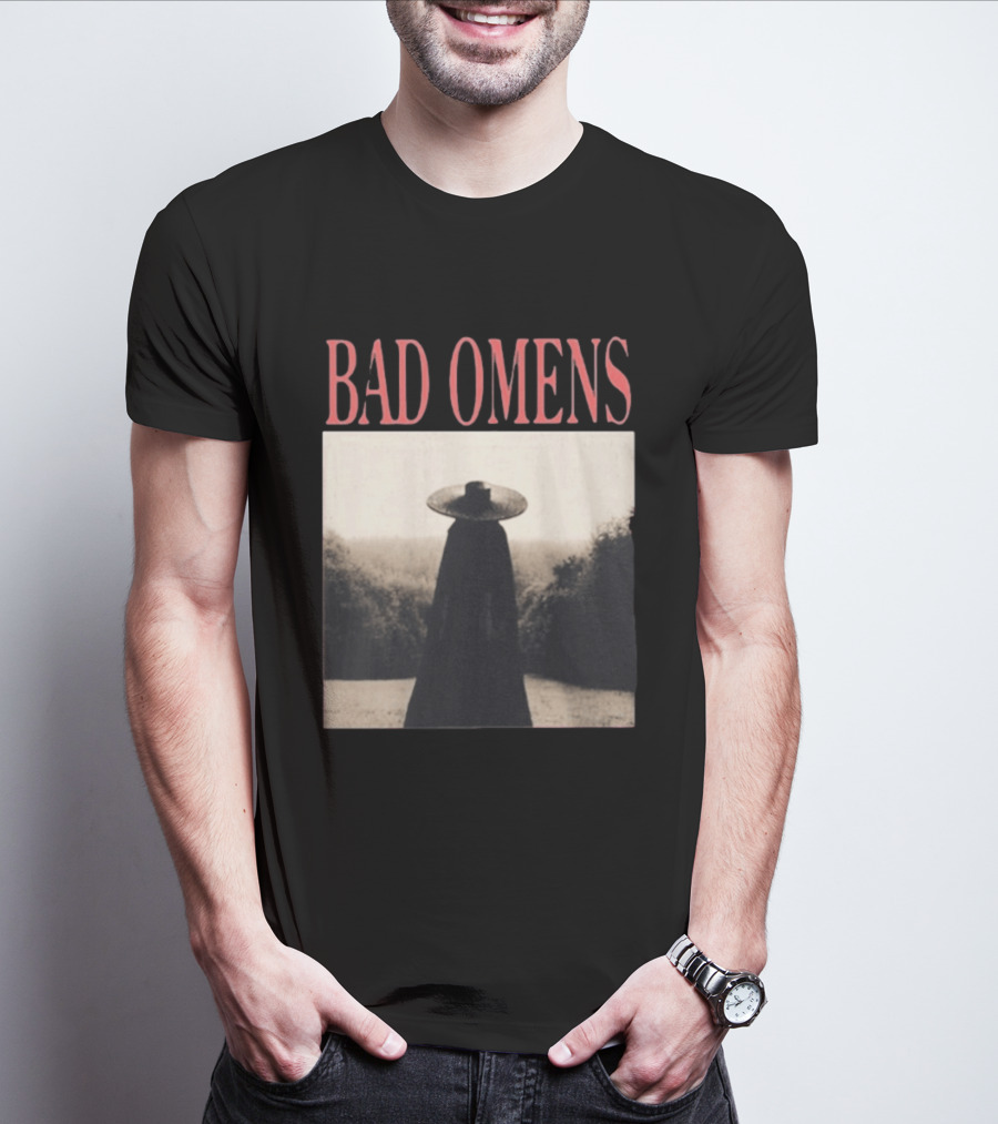 Bad Omens Specter Tour Dark Figure In Shadowy Landscape T-Shirt