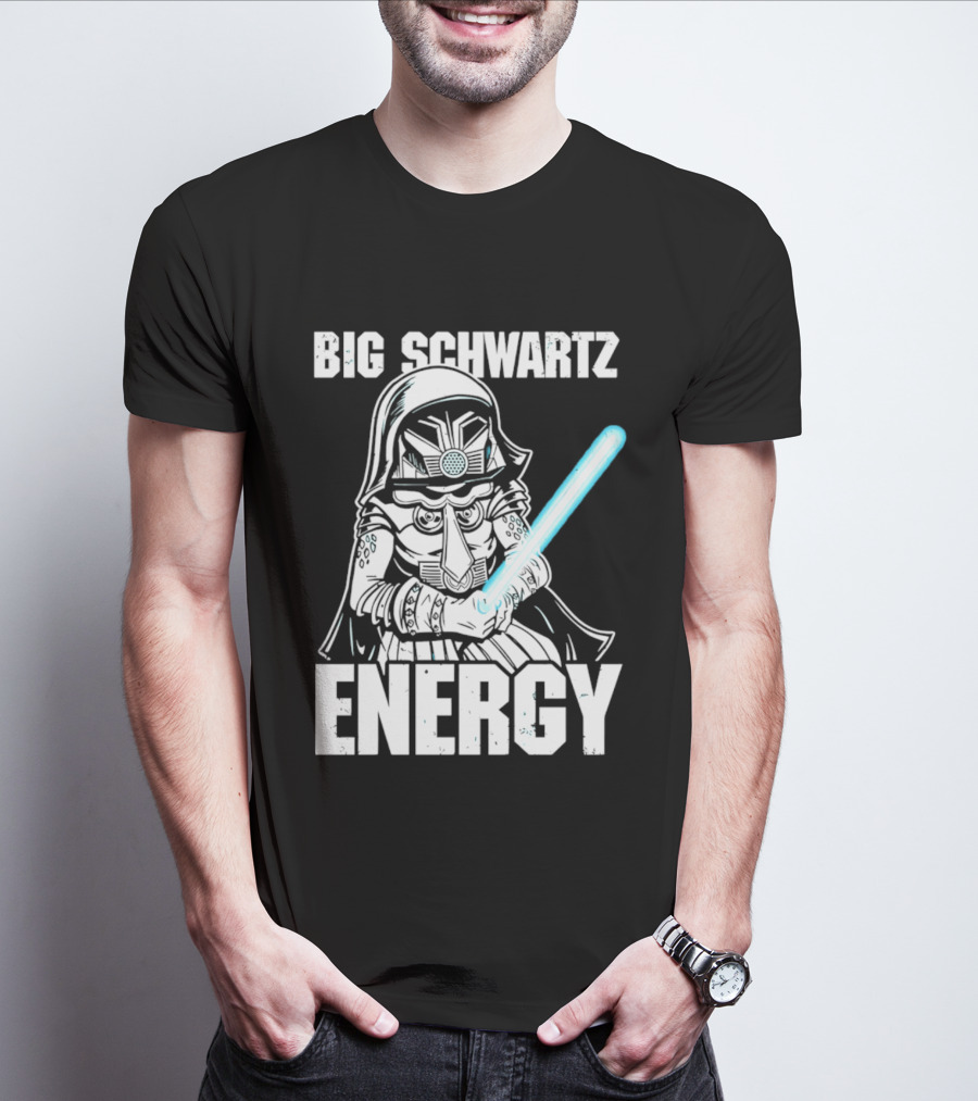 Big Schwartz Energy Dark Helmet Glowing Blue Sword T-Shirt
