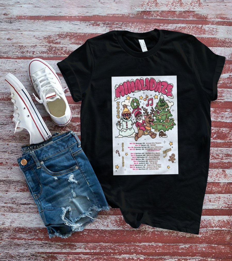 MIHALIDAZE 2026 Tour Solo Band Dates T-Shirt