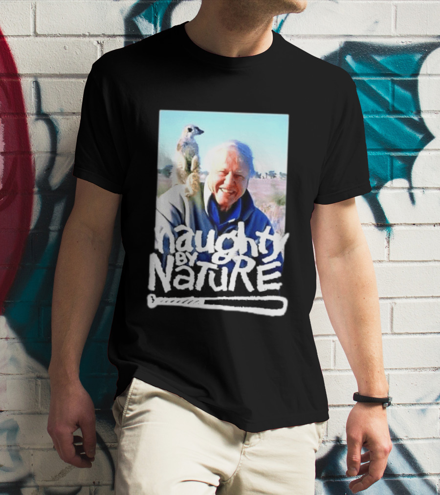 Naughty By Nature David Attenborough Meerkat Wildlife Photo T-Shirt