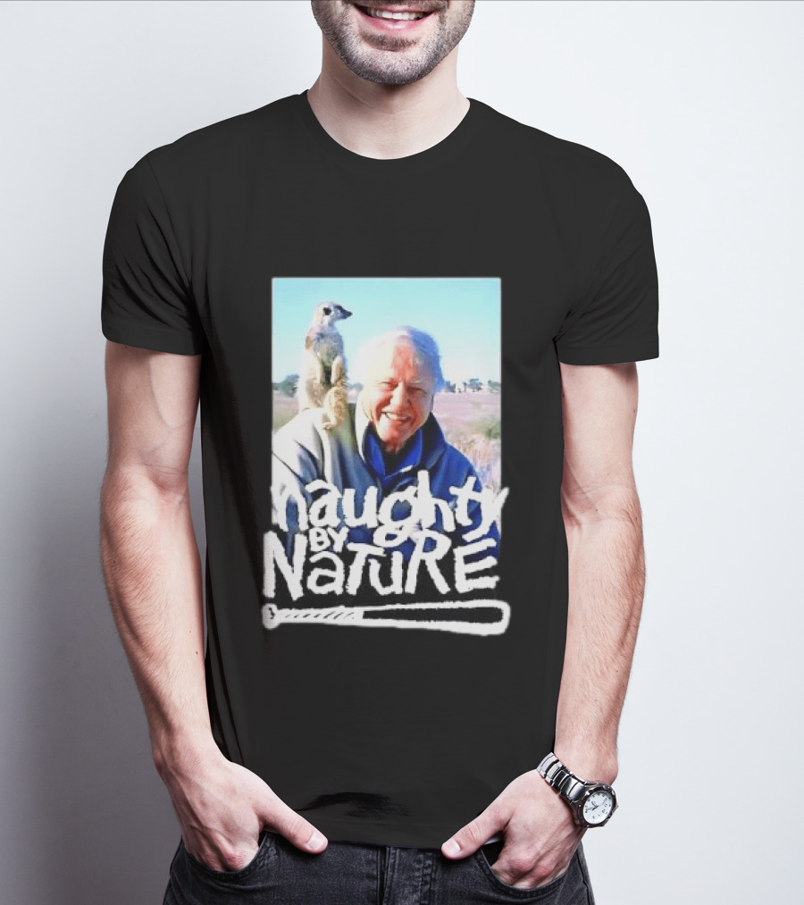 Naughty By Nature David Attenborough Meerkat Wildlife Photo T-Shirt
