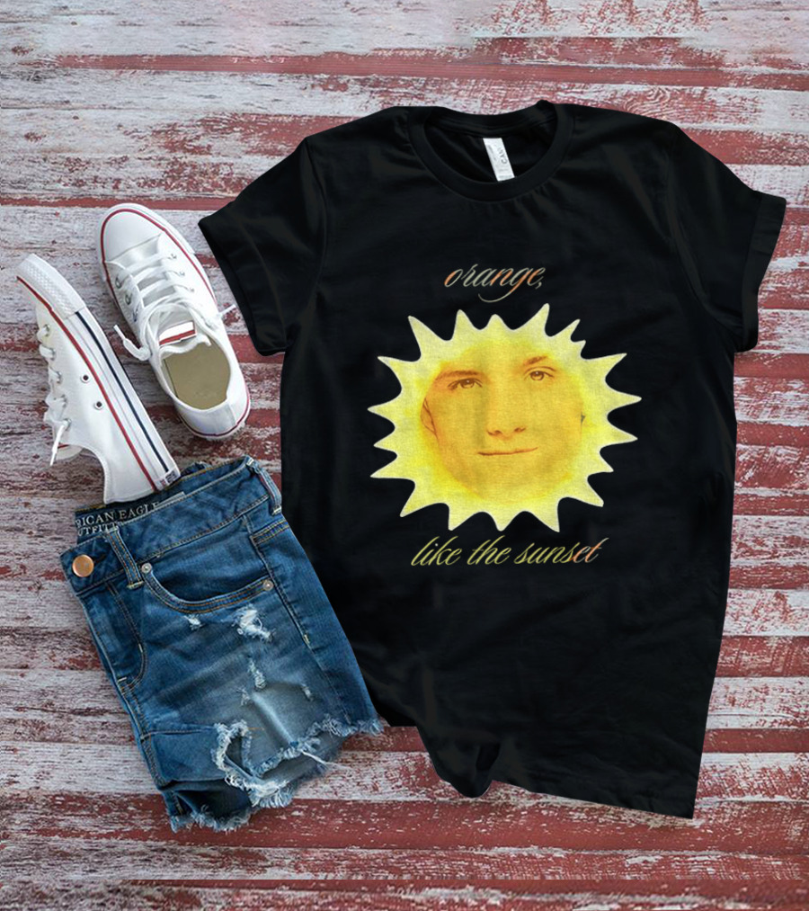 Orange Like The Sunset Face In Sun Design Peeta T-Shirt