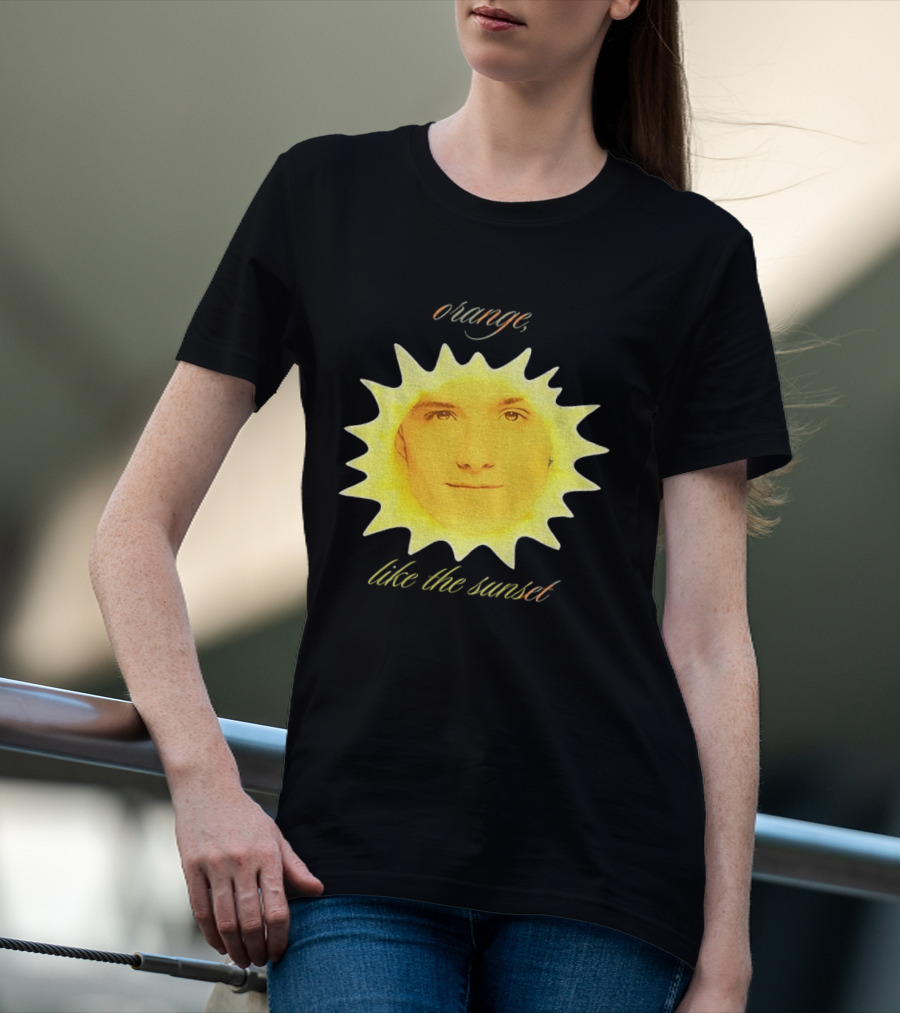 Orange Like The Sunset Face In Sun Design Peeta T-Shirt