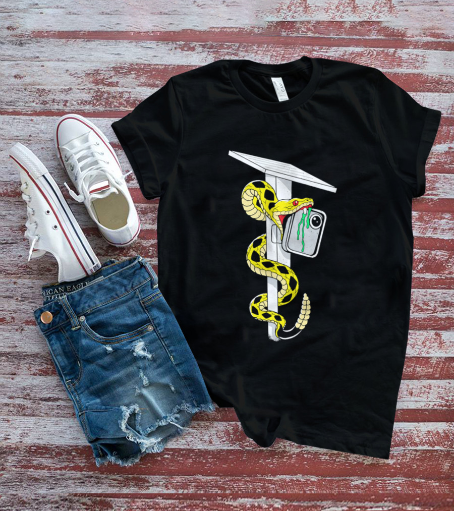 Don't Tread Flock Yellow Snake Wrapped Around Graduation Cap With ID T-Shirt