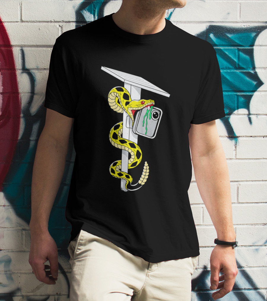 Don't Tread Flock Yellow Snake Wrapped Around Graduation Cap With ID T-Shirt