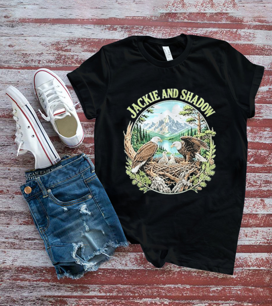 Jackie And Shadow Bald Eagle Family Mountain Nest Nature Lovers T-Shirt