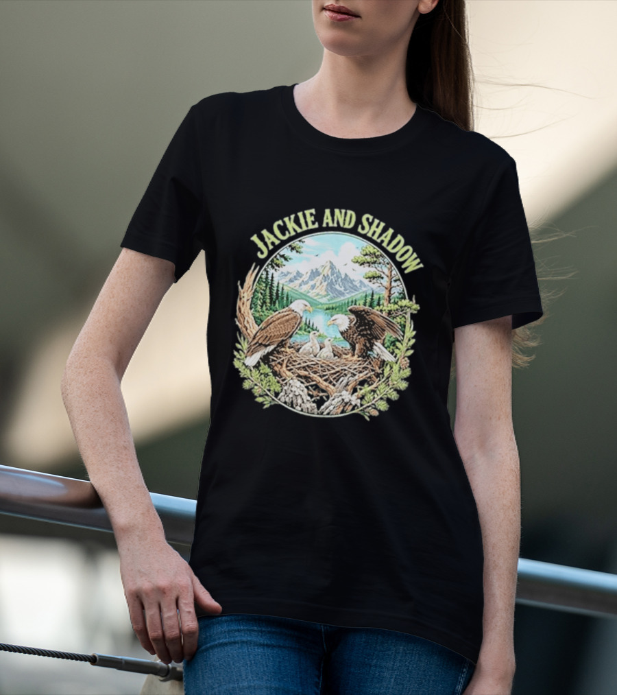Jackie And Shadow Bald Eagle Family Mountain Nest Nature Lovers T-Shirt