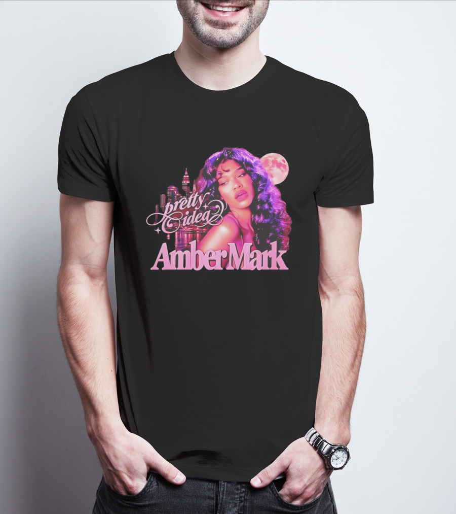 Pretty Idea Amber Mark Woman Moon City Skyline T-Shirt