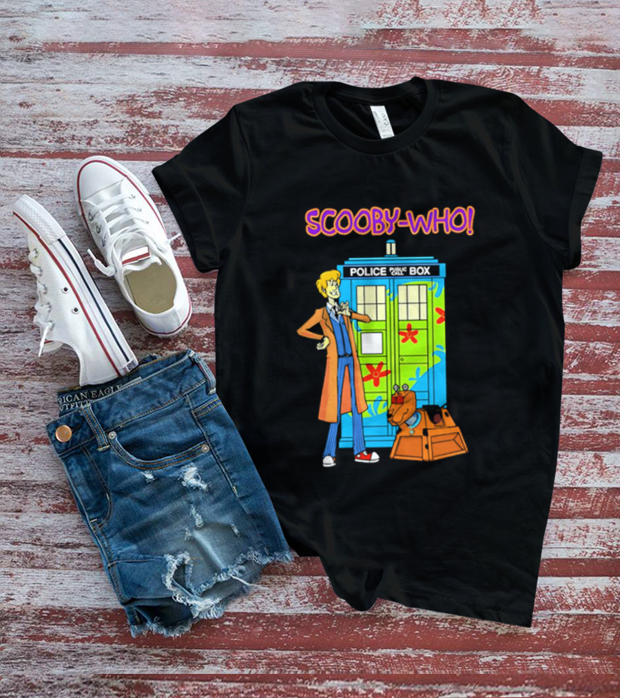 Scooby Who Shaggy Tenth Doctor Mystery Machine Painted Tardis K9 Robot T-Shirt