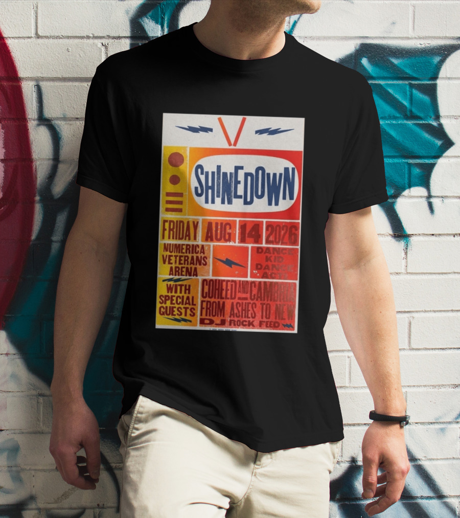 Shinedown Aug 14 2026 Numerica Veterans Arena With Coheed And Cambria And From Ashes To New T-Shirt