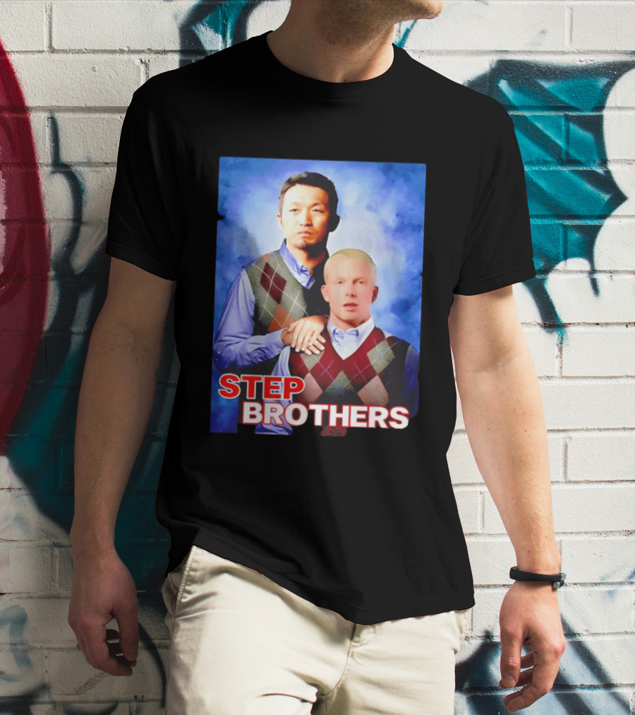 Step Brothers Two Men Argyle Vests Blue T-Shirt