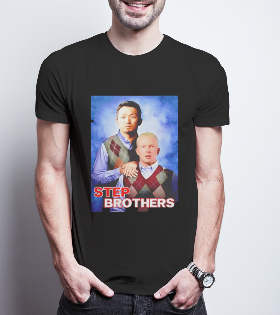 Step Brothers Two Men Argyle Vests Blue T-Shirt