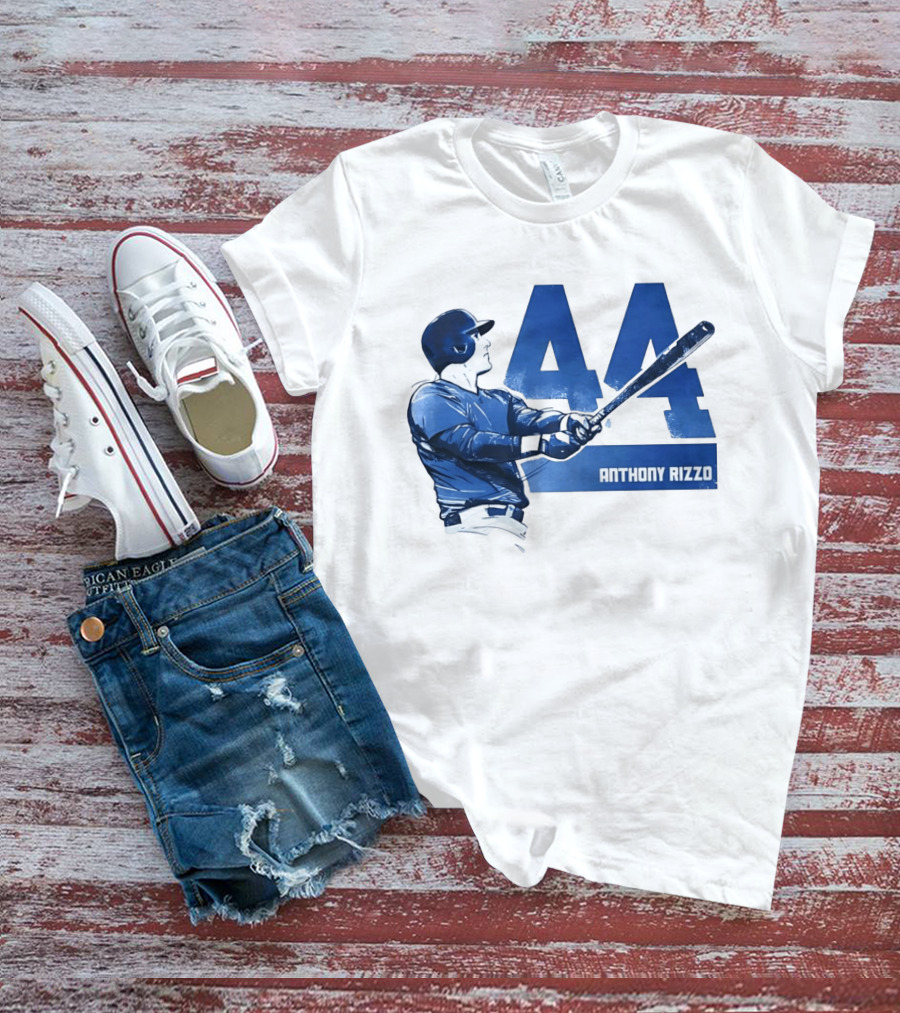Anthony Rizzo 44 Swinging Blue Baseball Batter T-Shirt