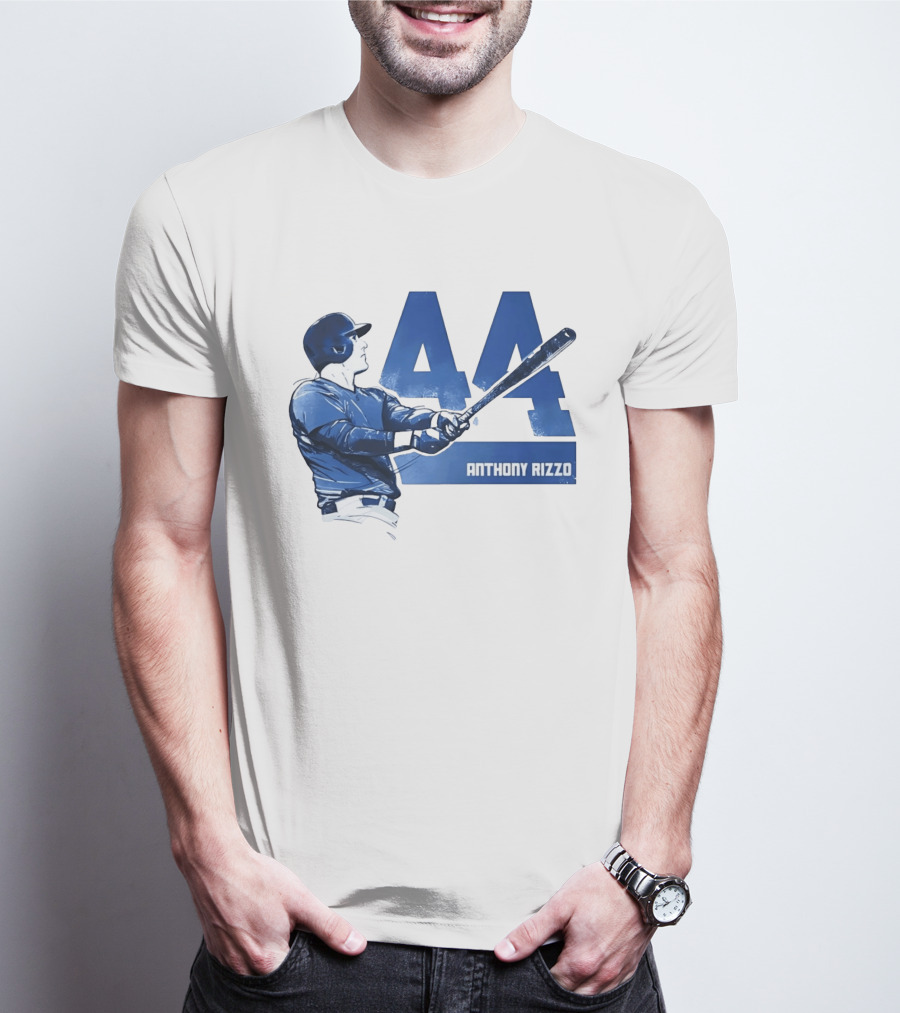 Anthony Rizzo 44 Swinging Blue Baseball Batter T-Shirt