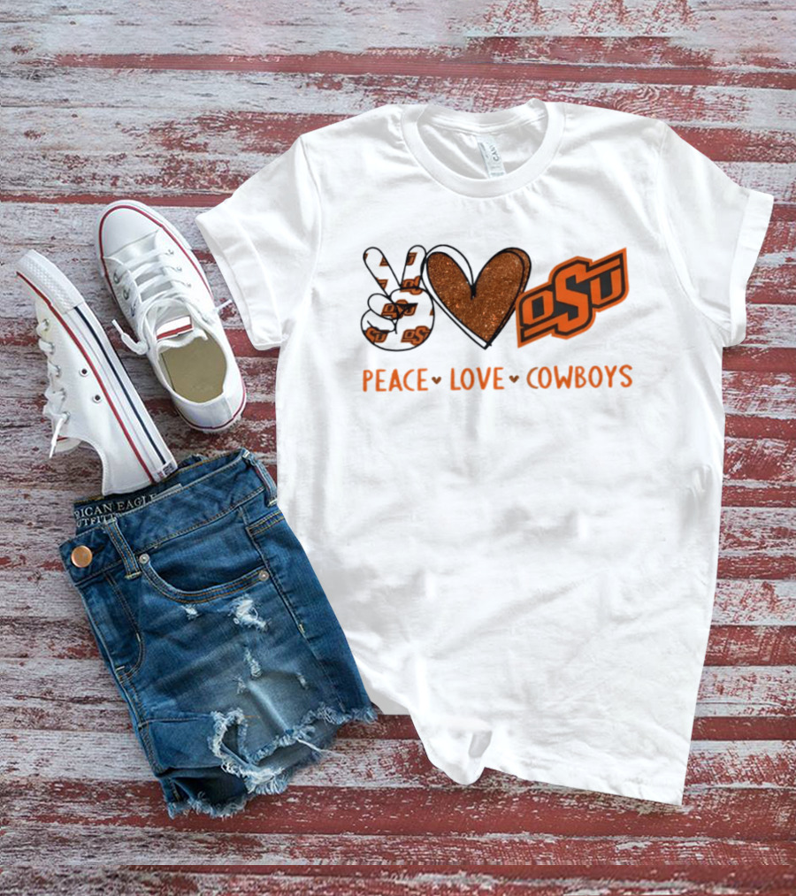 Peace Love OSU Oklahoma State Cowboys T-Shirt