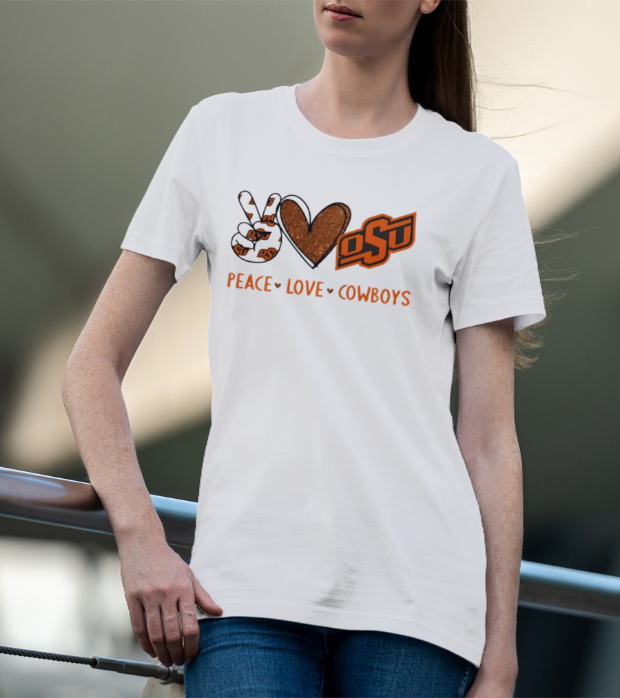 Peace Love OSU Oklahoma State Cowboys T-Shirt