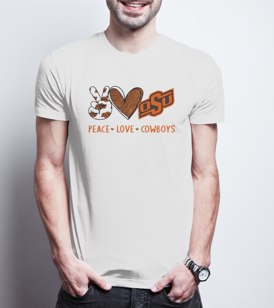 Peace Love OSU Oklahoma State Cowboys T-Shirt