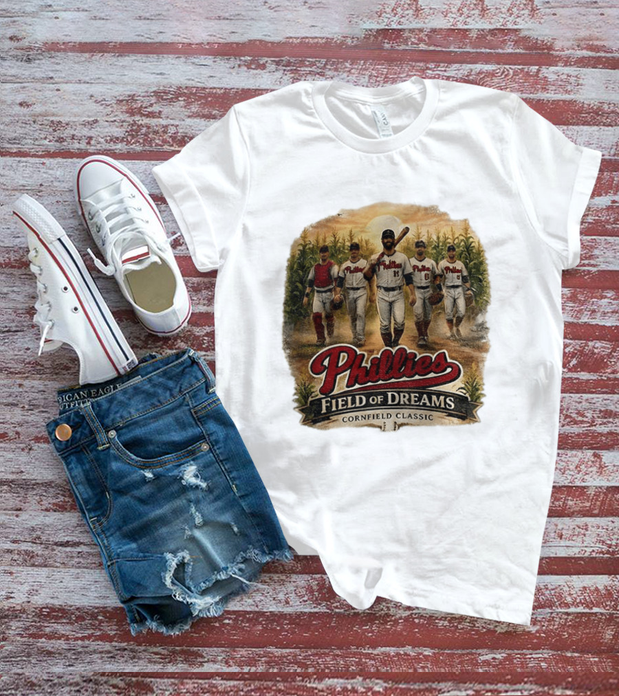 Phillies Field Of Dreams Cornfield Classic Vintage Baseball Magic T-Shirt