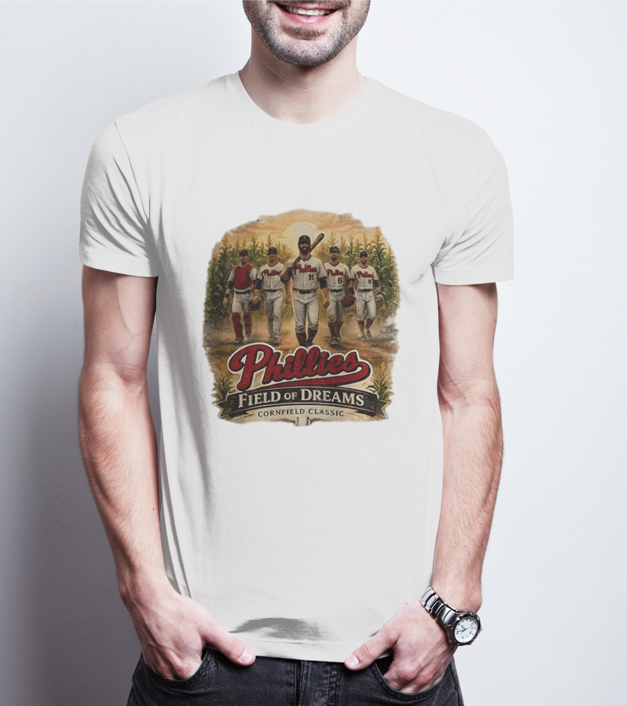 Phillies Field Of Dreams Cornfield Classic Vintage Baseball Magic T-Shirt