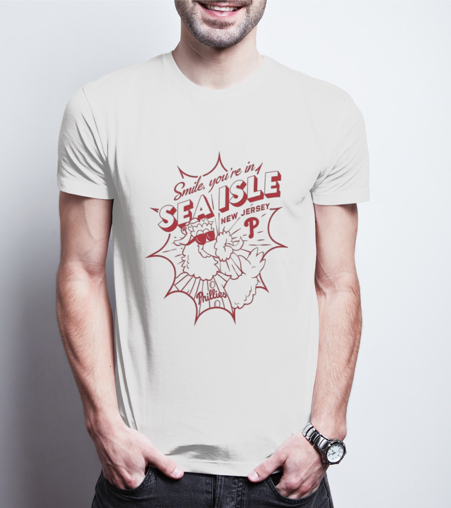 Smile You're In Sea Isle Phillies Baseball Fan Gear T-Shirt