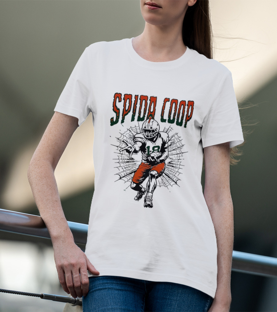 Spida Coop Miami Hurricanes Football Player Web T-Shirt
