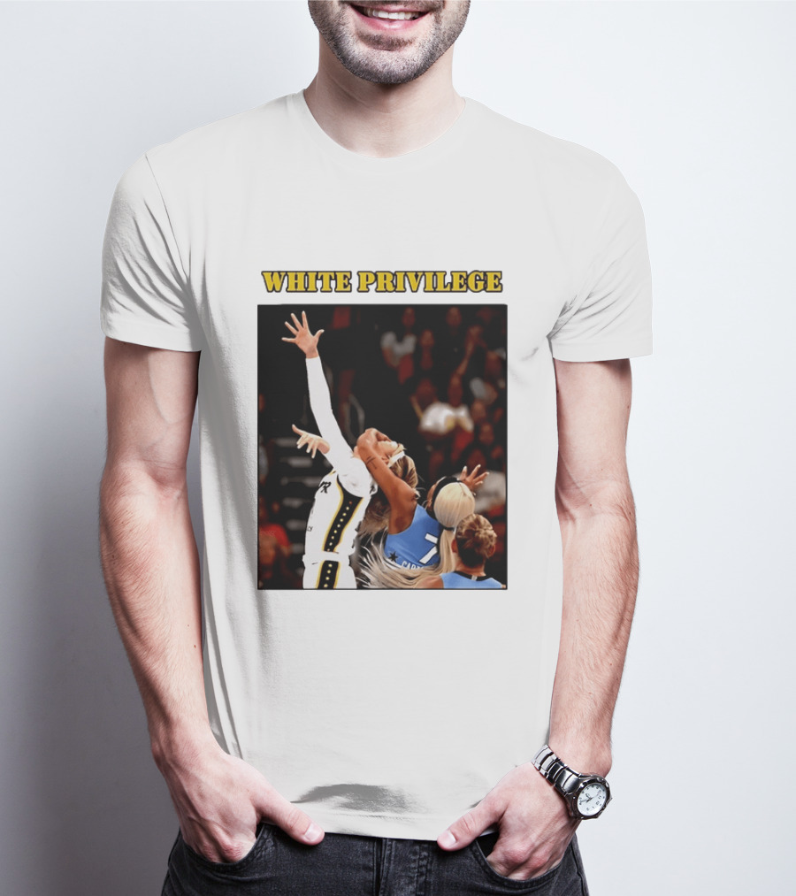 WHITE PRIVILEGE Sophie Cunningham DiJonai Carrington Basketball Confrontation T-Shirt