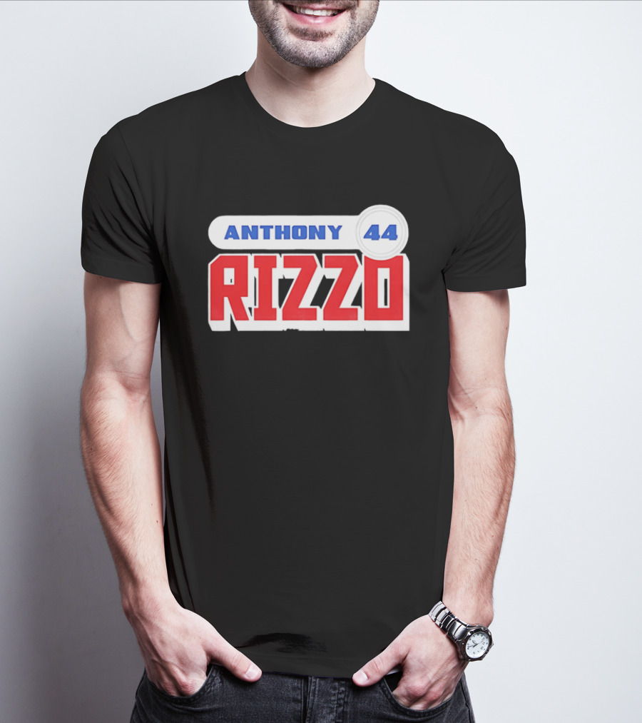 Anthony Rizzo 44 Red Blue Block Jersey Number T-Shirt