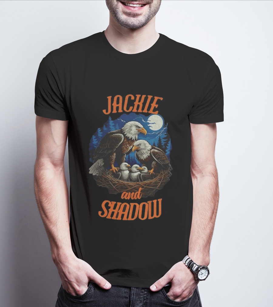 Jackie And Shadow Bald Eagles Together In Nest Under Moonlight 2012 2026 T-Shirt