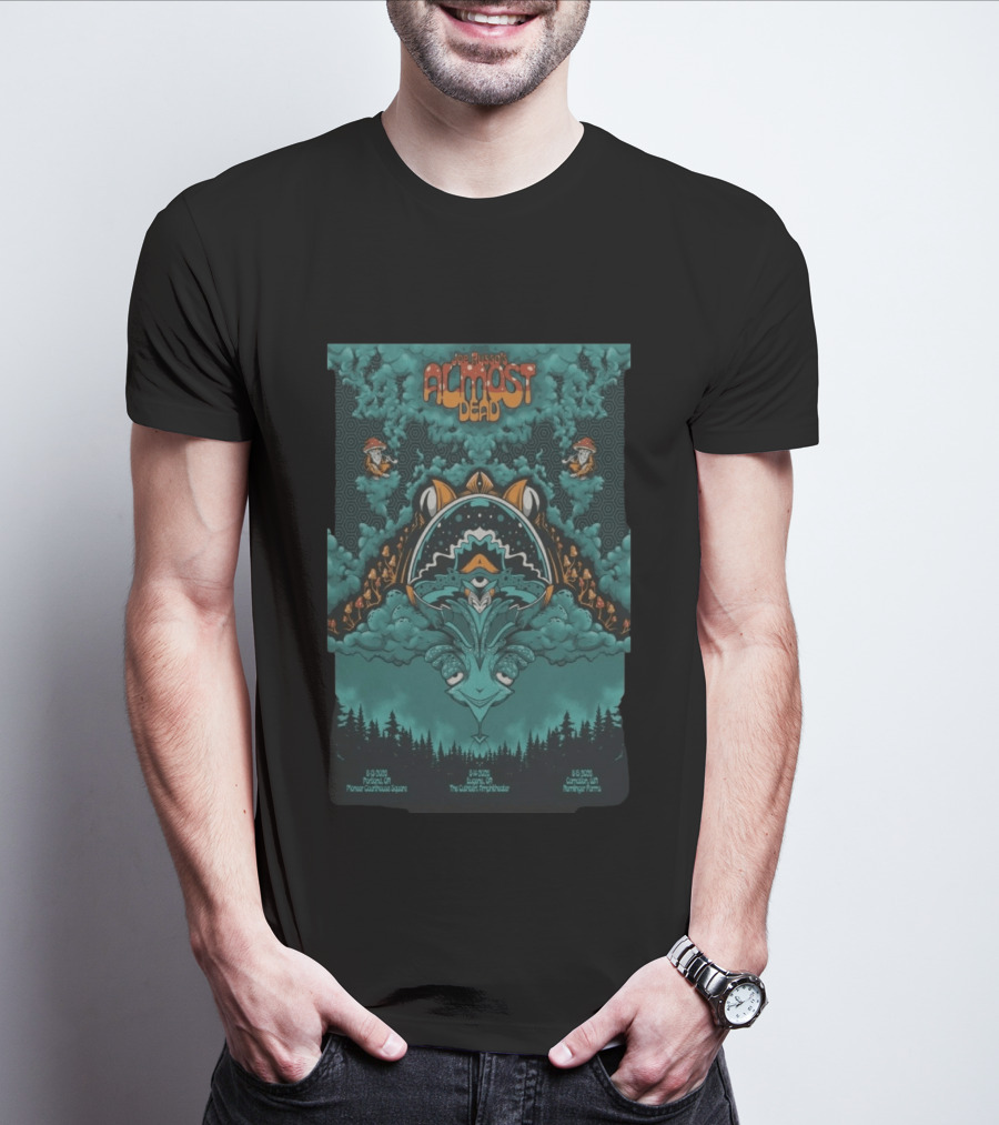 Joe Russo's Almost Dead Tour 2026 Portland Pioneer Courthouse Square Eugene Cuthbert Amphitheater Carnation Remlinger Farms Psychedelic T-Shirt