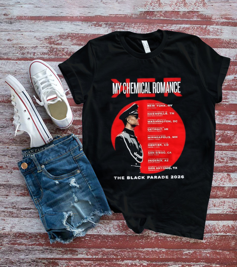 My Chemical Romance The Black Parade 2026 Tour Cities T-Shirt