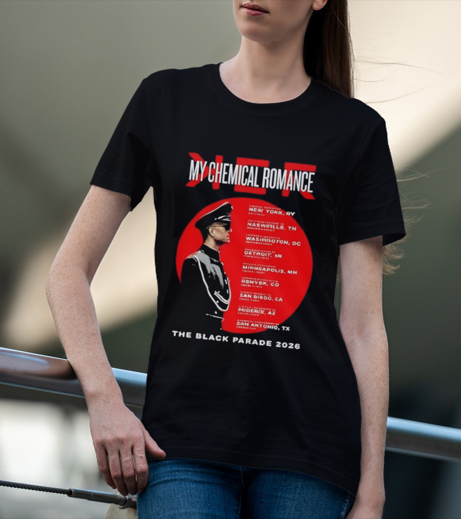 My Chemical Romance The Black Parade 2026 Tour Cities T-Shirt