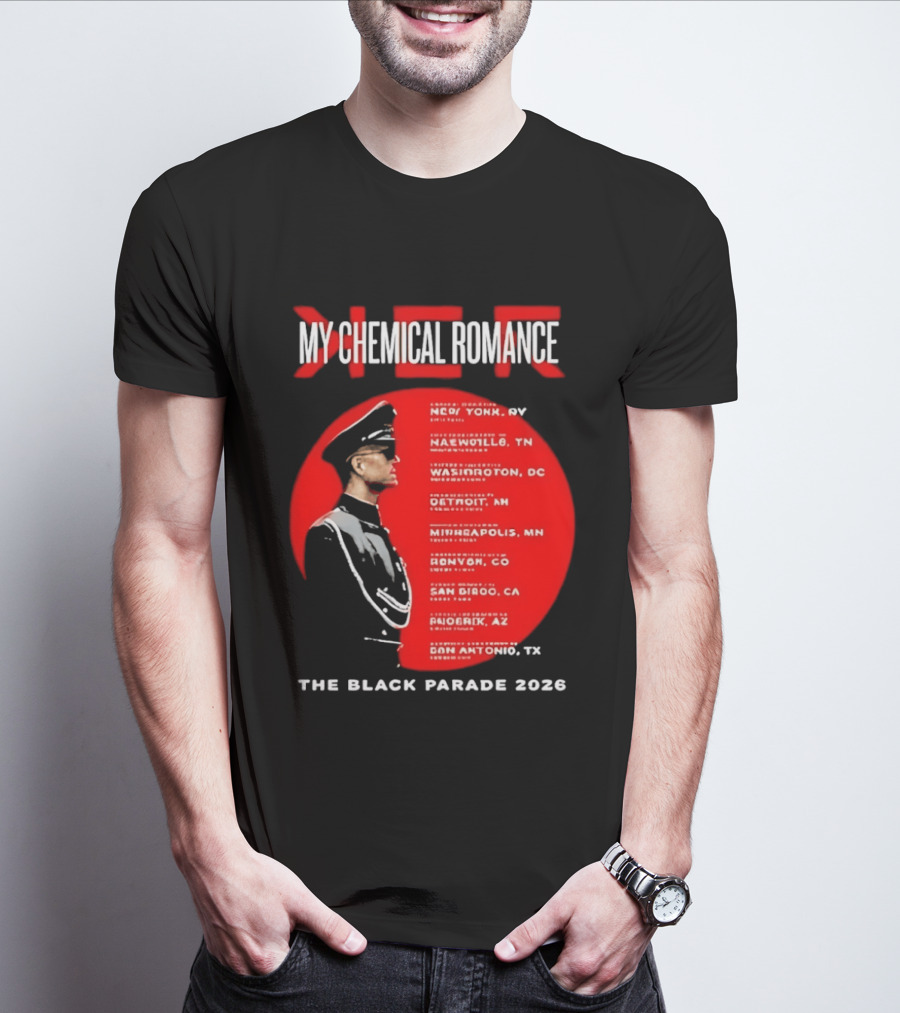 My Chemical Romance The Black Parade 2026 Tour Cities T-Shirt