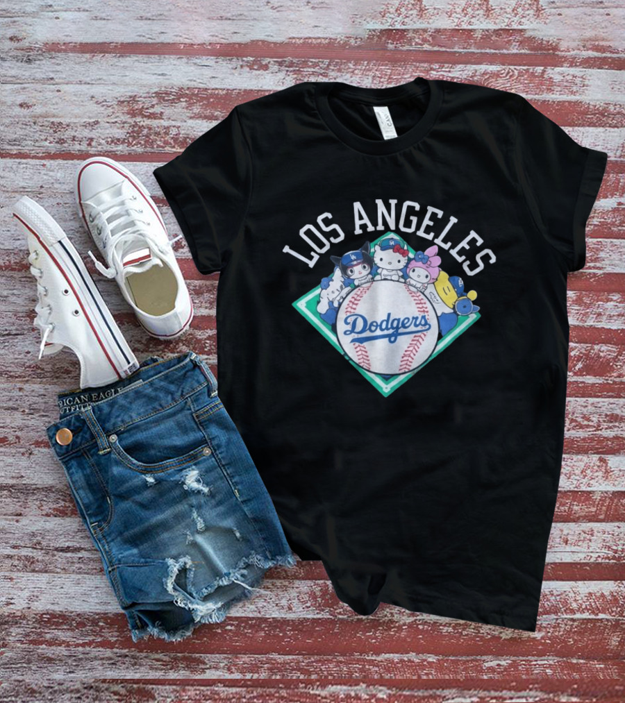 Hello Kitty And Friends Los Angeles Dodgers Collaboration T-Shirt
