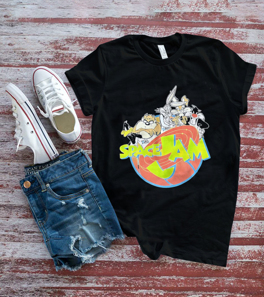 Space Jam Looney Tunes Characters Dynamic Pose T-Shirt